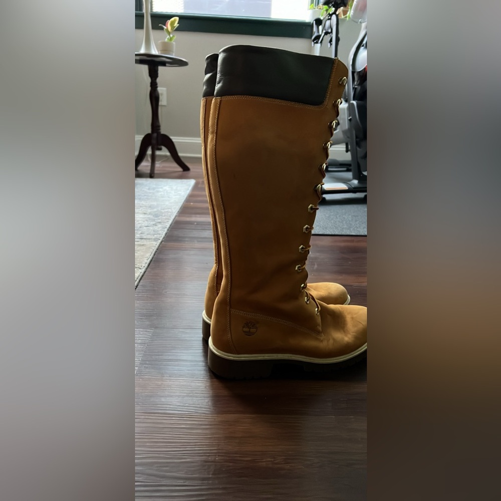 Tall, lace-up Timberland boots!